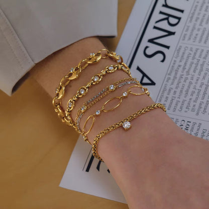 Minimal Chain Drop Zircon Bracelet