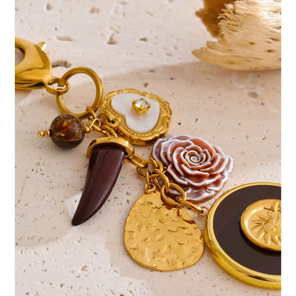 Vintage Medallion Charm Keychain