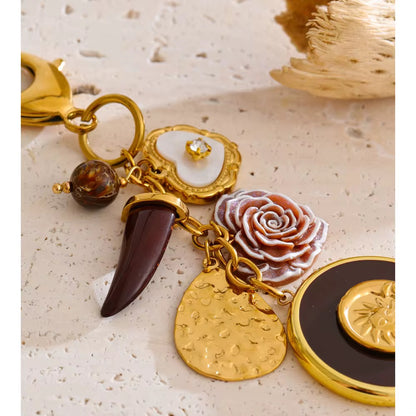 Vintage Medallion Charm Keychain