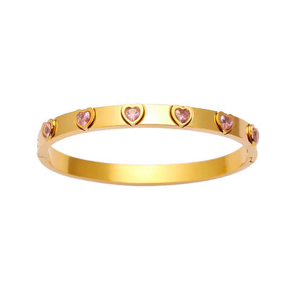 Heart Crystal Bangle Bracelet