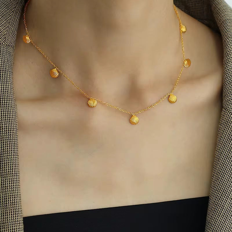 Gold Shell Charm Necklace