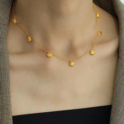 Gold Shell Charm Necklace