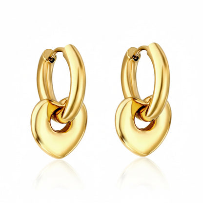 Chunky Heart Hoop Earrings l