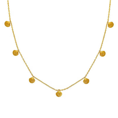Gold Shell Charm Necklace