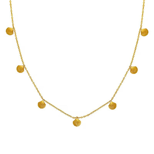 Gold Shell Charm Necklace