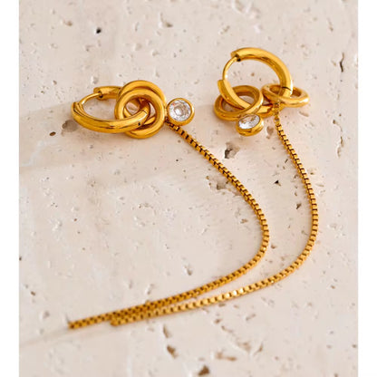 Elara Crystal Chain Drop Earrings