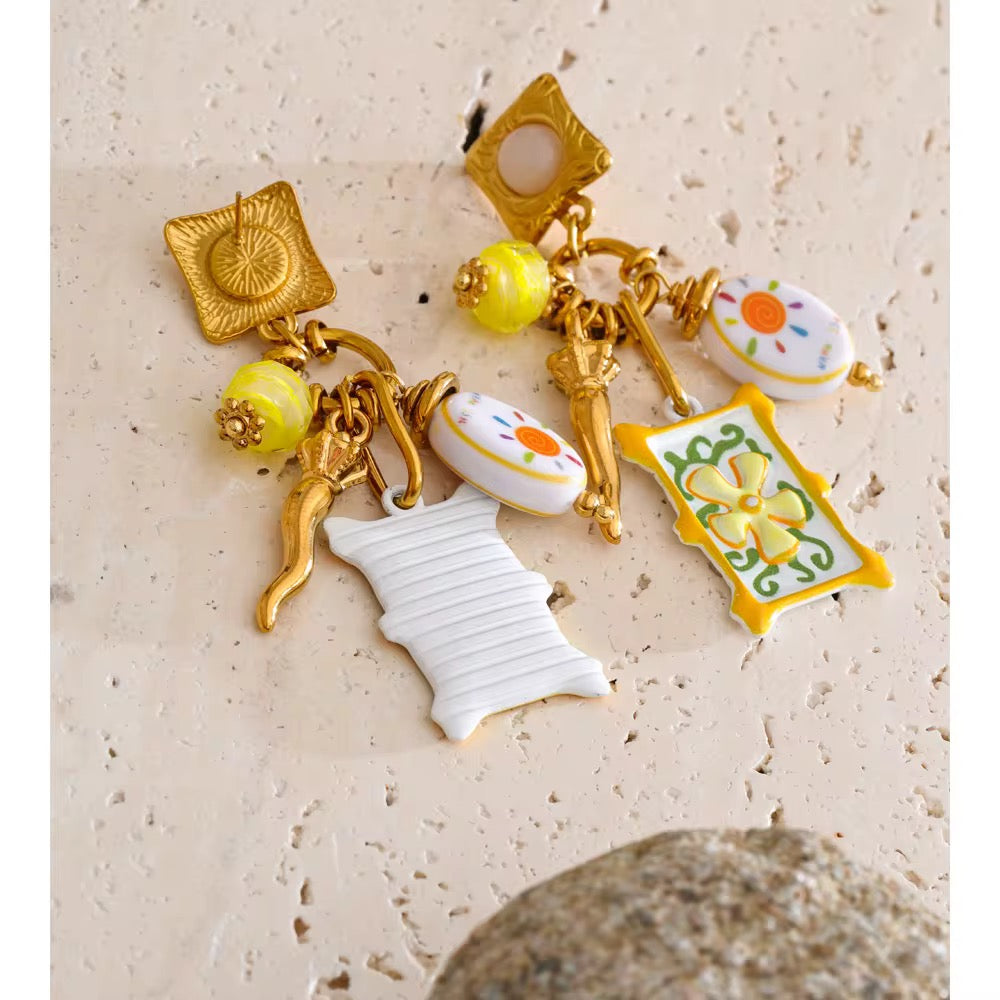 Soleia Charm Drop Earrings