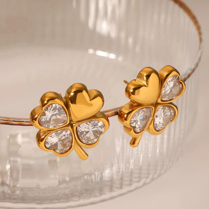 Lucky Clover Heart Earrings