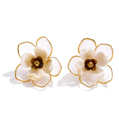 Ivory Bloom Floral Earrings