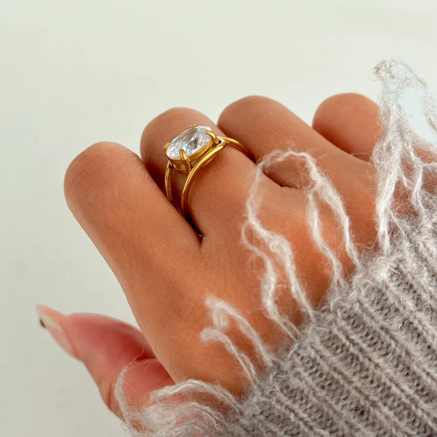 Luna Solitaire Ring