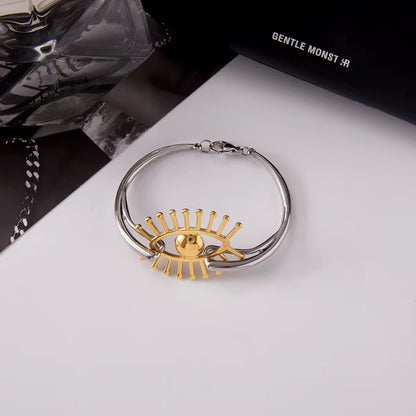 Golden Eye Mixed Metal Bracelet