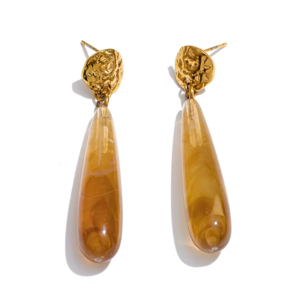 Marble Resin Drop Earrings
