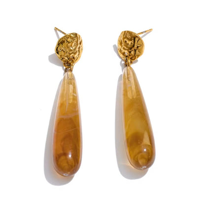 Marble Resin Drop Earrings
