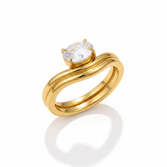Luna Solitaire Ring
