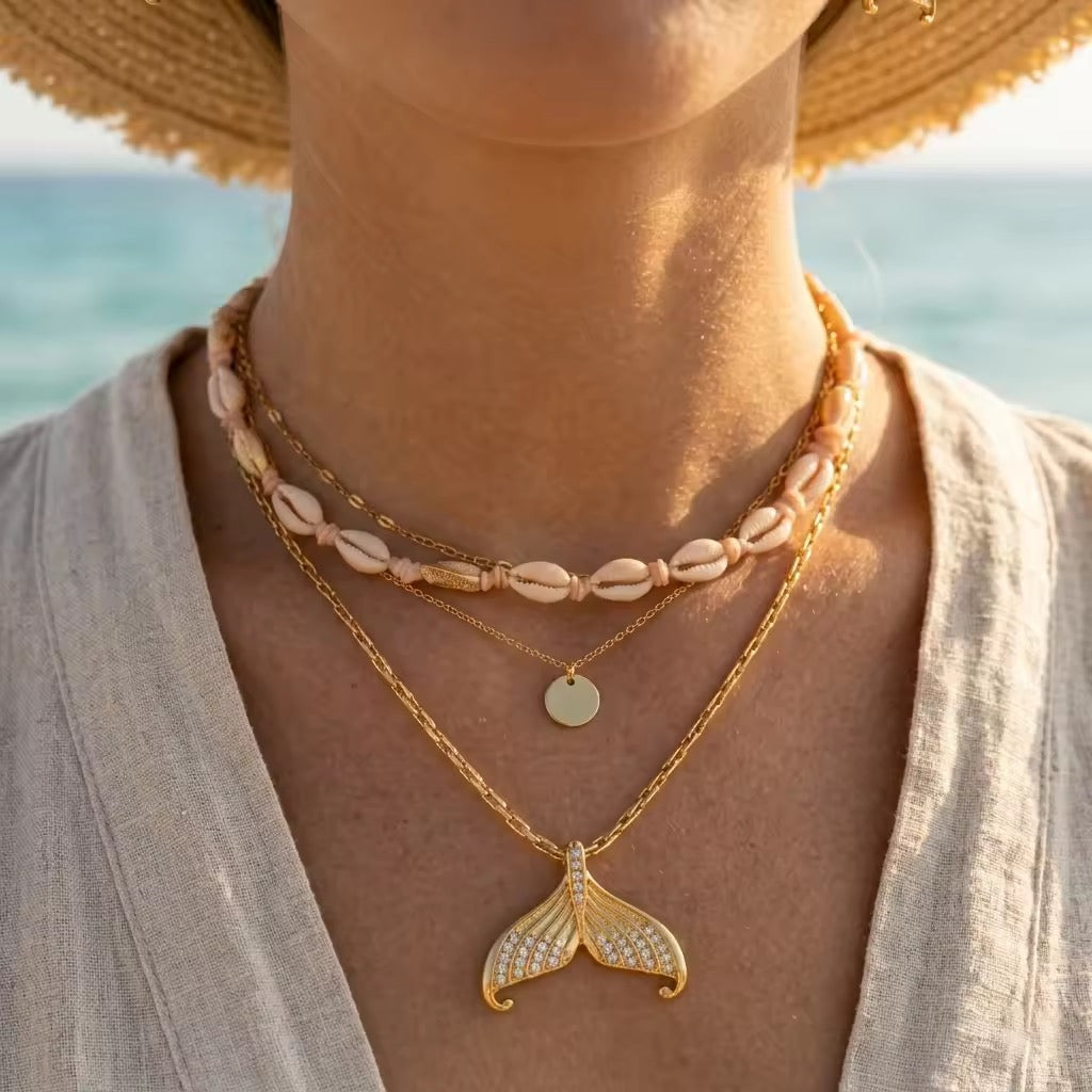 Mermaid Tail Necklace & Earring Set