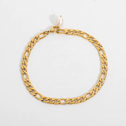 Pearl Figaro Chain Anklet