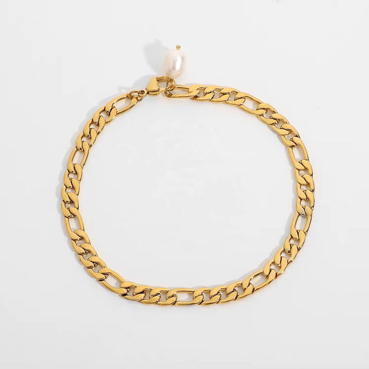 Pearl Figaro Chain Anklet