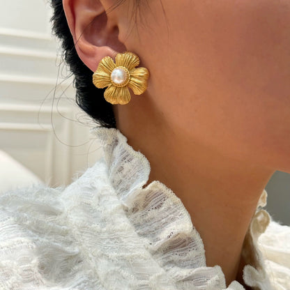 Pearl Bloom Statement Earrings