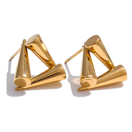 Modern Geometric Triangle Stud Earrings