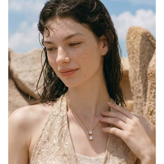 Luna Drop Crystal Necklace