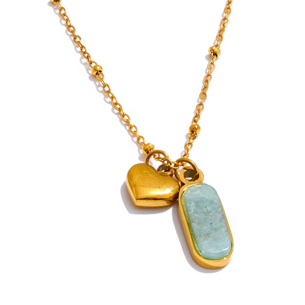 Aqua Luxe Gold Charm Necklace