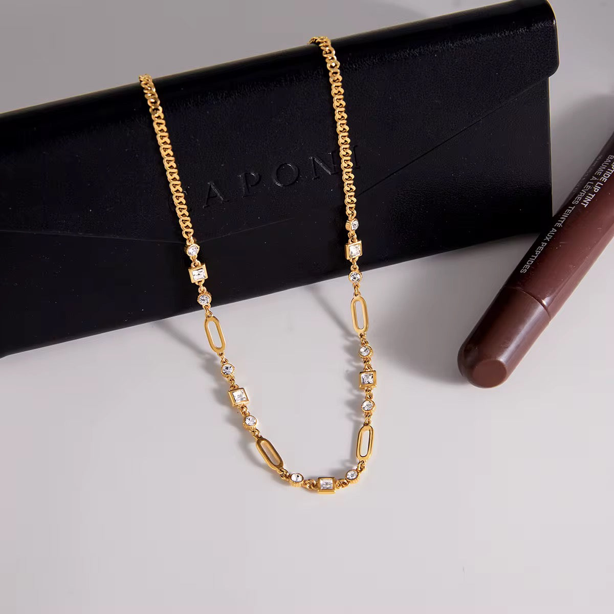 Aurielle Layered Crystal Necklace