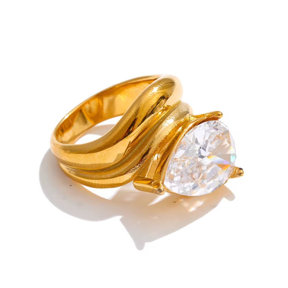Serena Crystal Wave Ring
