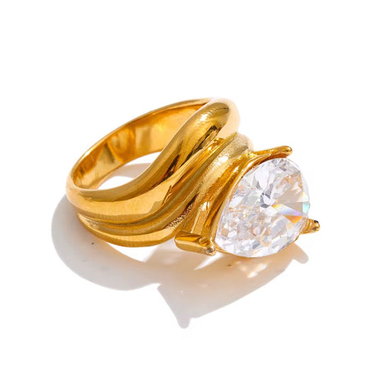 Serena Crystal Wave Ring