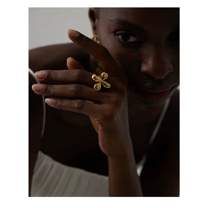 Sculpted Gold Statement Ring