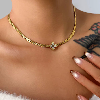 Luxe Floral Chain Choker Necklace