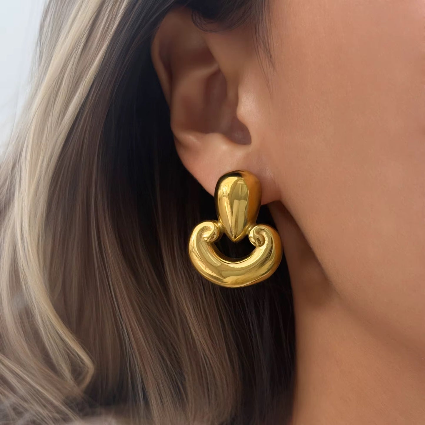 Sculpted Gold Statement Earrings