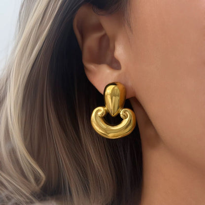 Sculpted Gold Statement Earrings