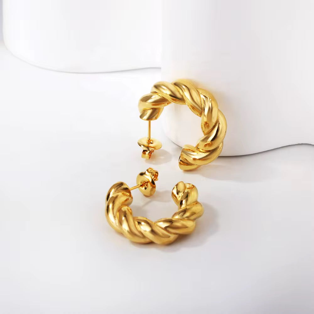 Twisted Rope Hoop Earrings