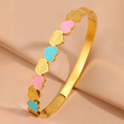 Colorful Heart Enamel Bangle