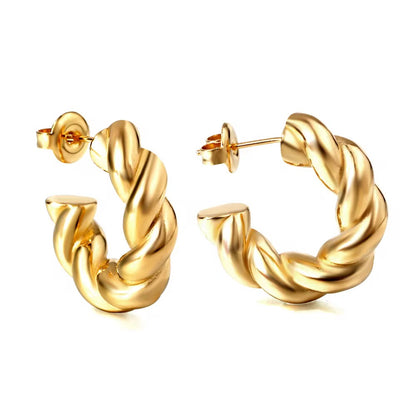 Twisted Rope Hoop Earrings