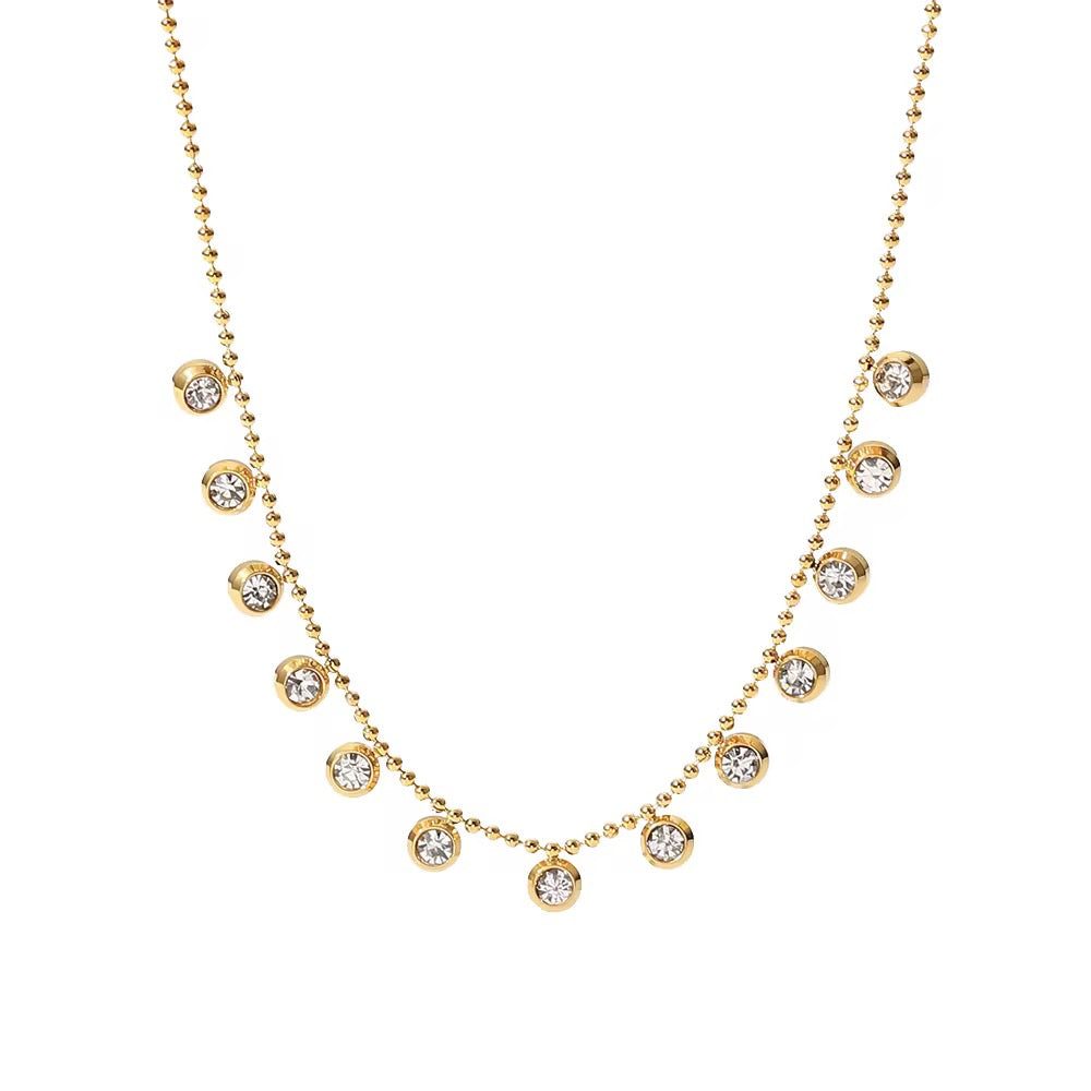 Crystal Drop Gold Necklace