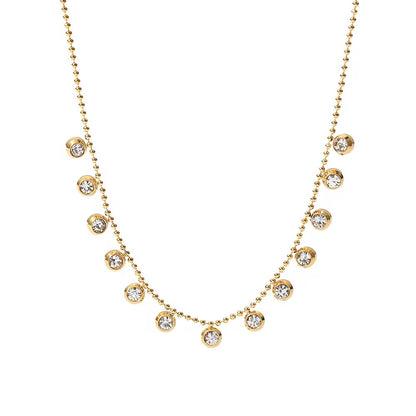 Crystal Drop Gold Necklace