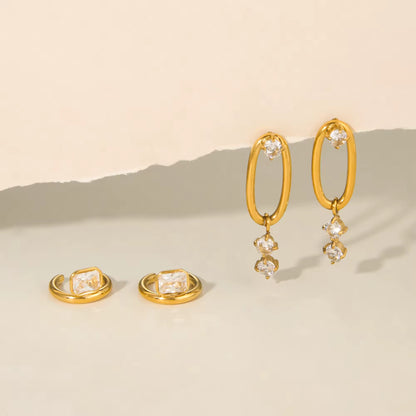 Celeste Crystal Duo Earrings Set