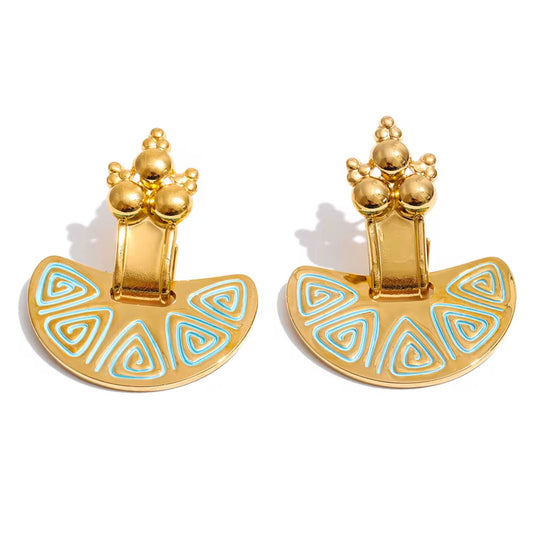 Santorini Fan Statement Earrings
