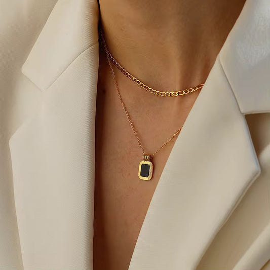 Black Pendant Necklace