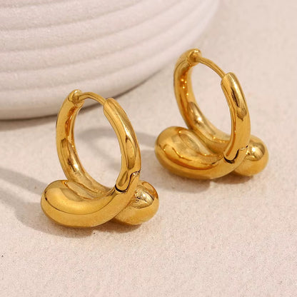 Gold Sculpted Hoop Earrings