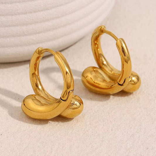 Gold Sculpted Hoop Earrings