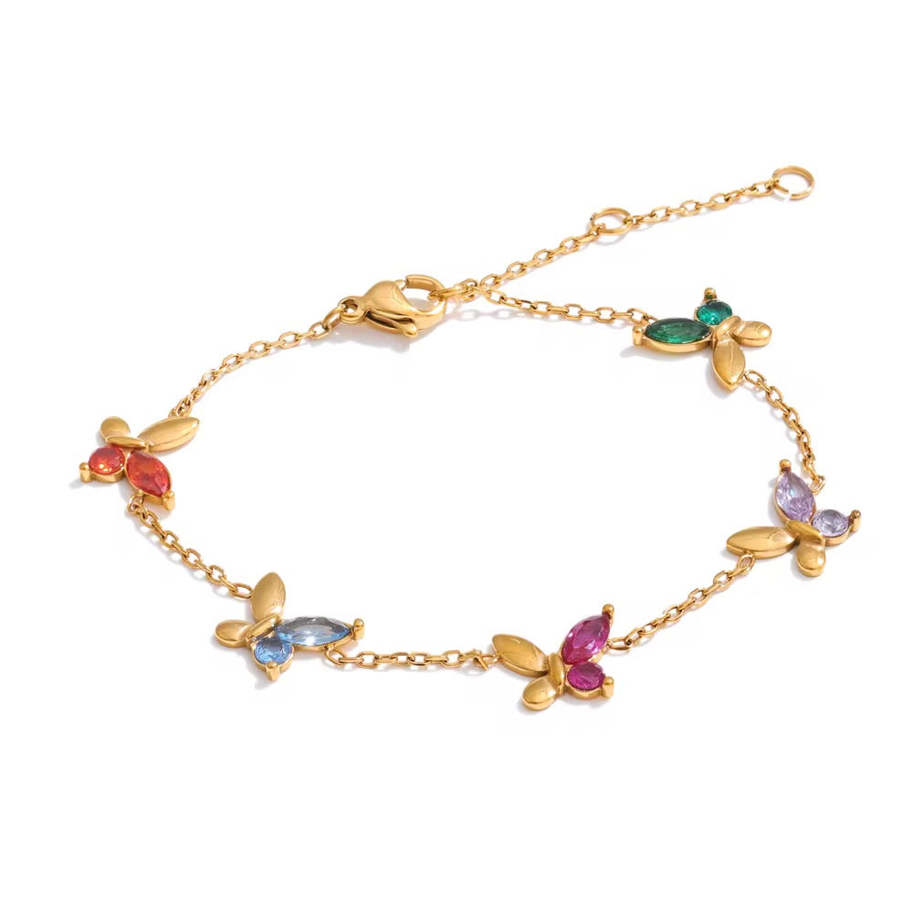 Butterfly Crystal Chain Bracelet