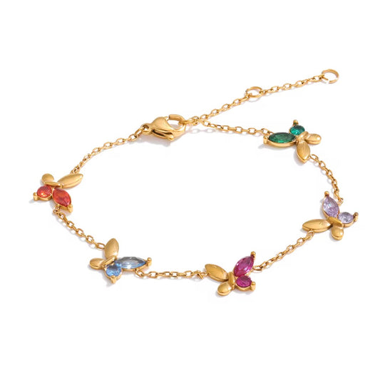 Butterfly Crystal Chain Bracelet
