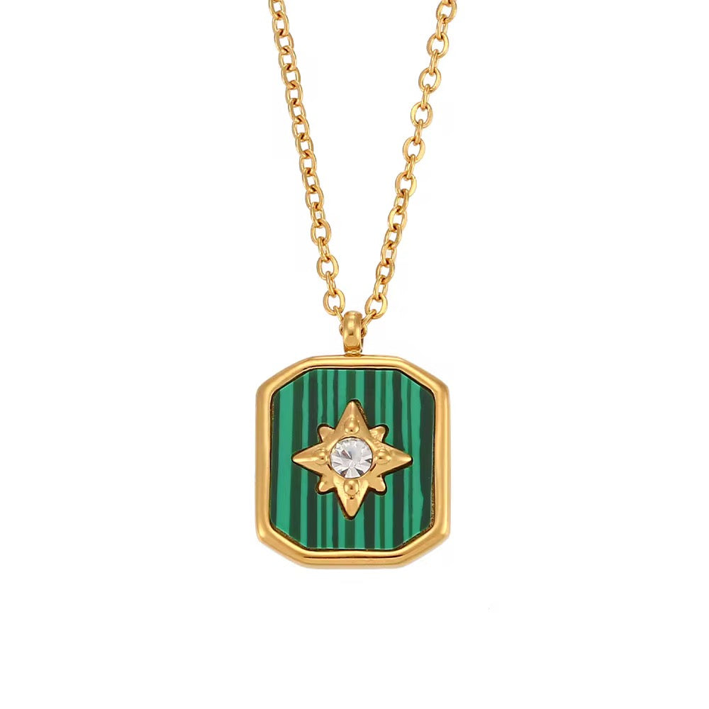 Luxe Emerald Star Pendant Necklace