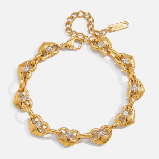 Luxury Heart Link Chain Bracelet