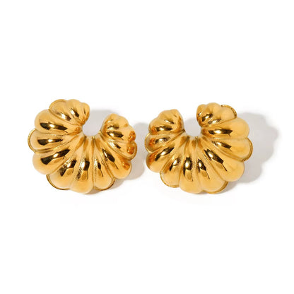Croissant Twist Gold Earrings