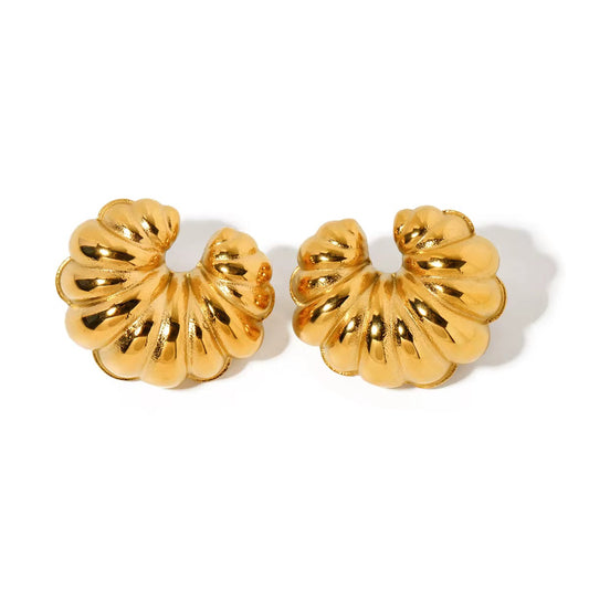 Croissant Twist Gold Earrings