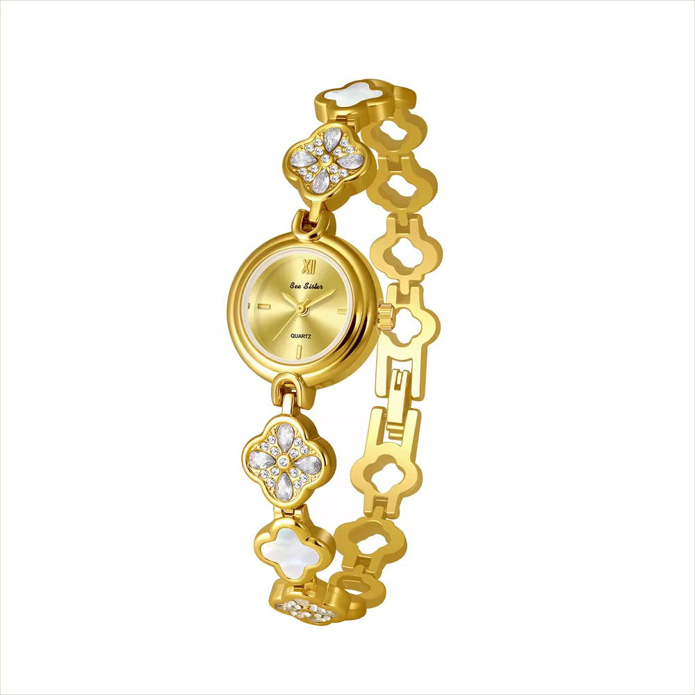 Golden Blossom Crystal Watch
