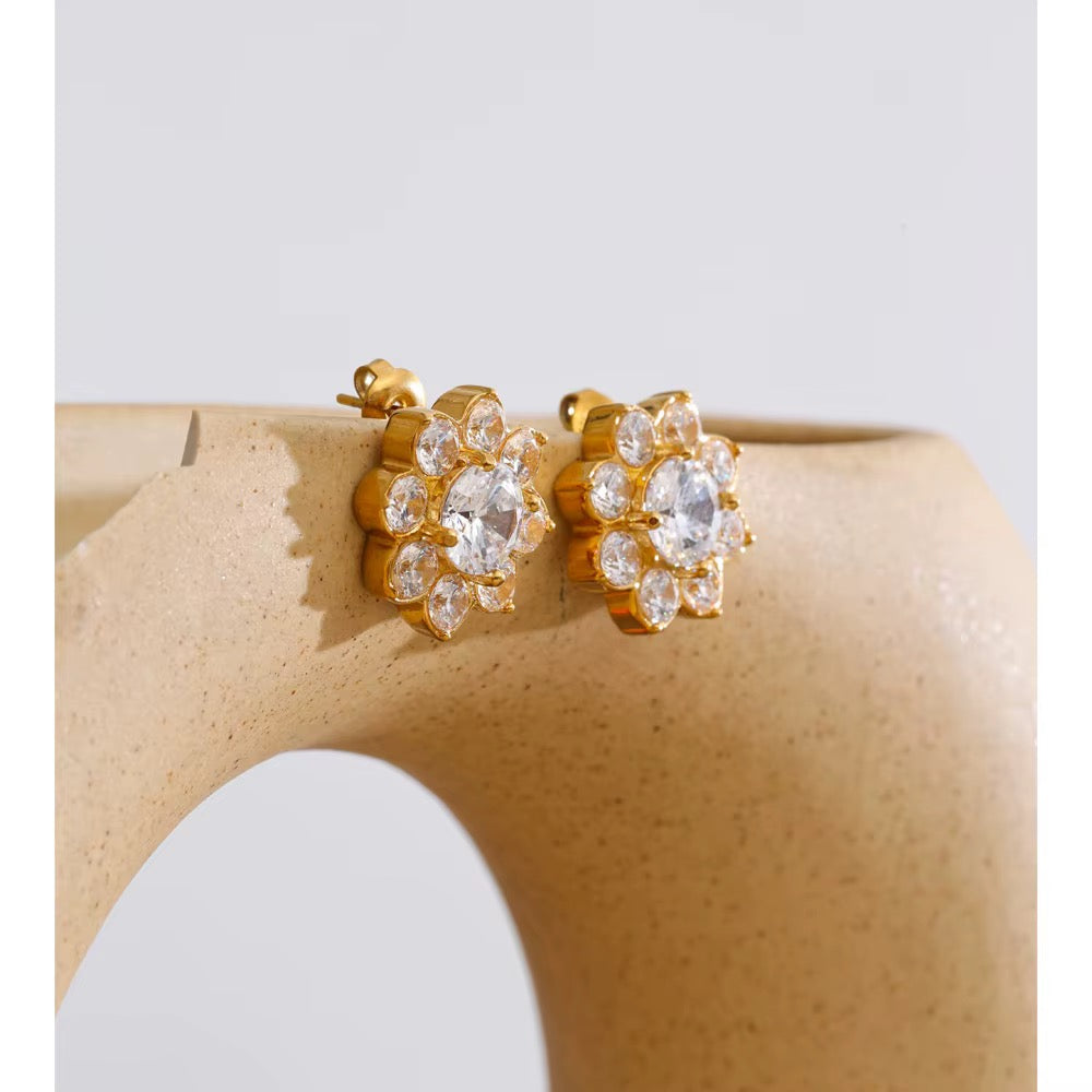 Aurora Bloom Crystal Stud Earrings